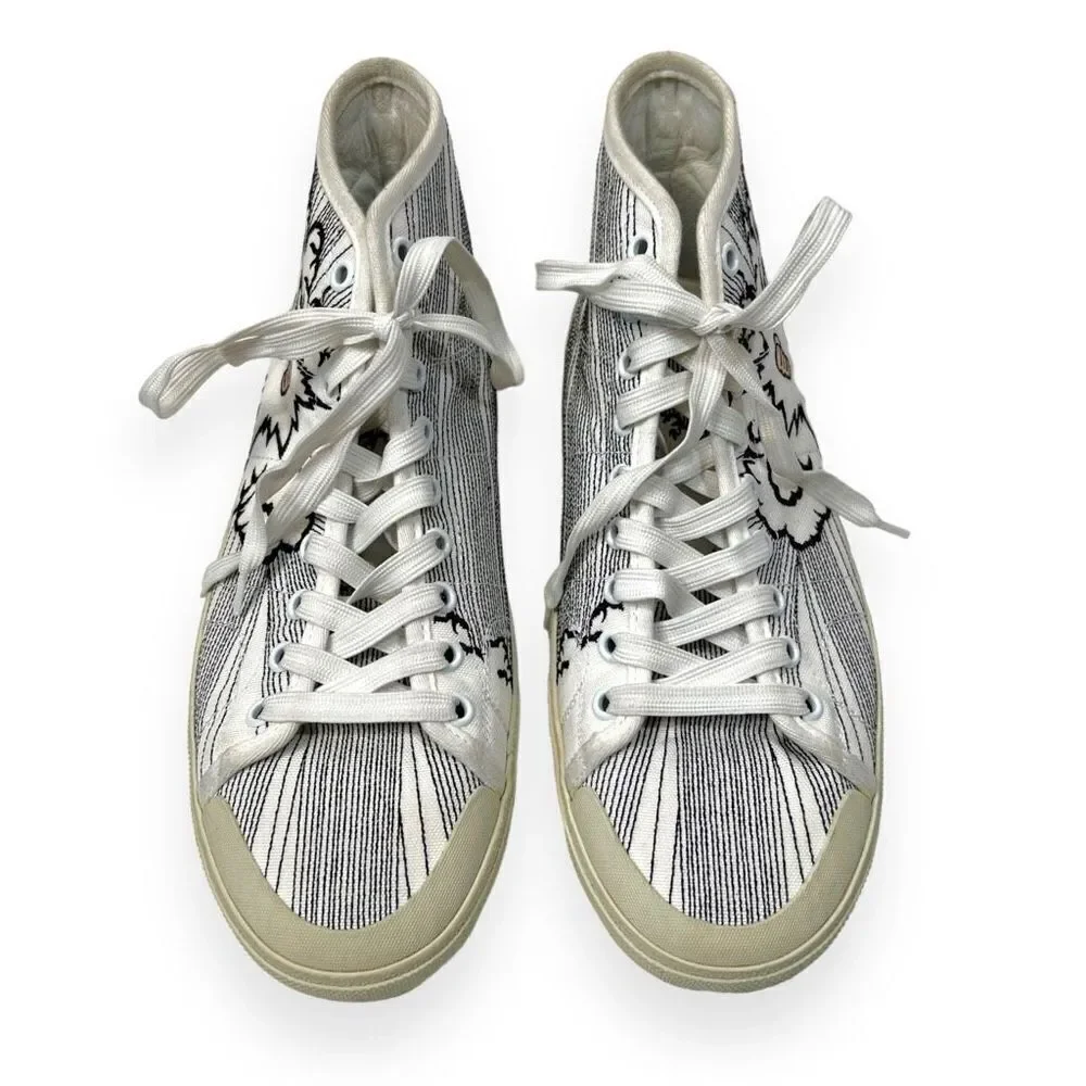 Saint Laurent Signature Court Surf Bang Embroidered High Top Sneakers Men's 39